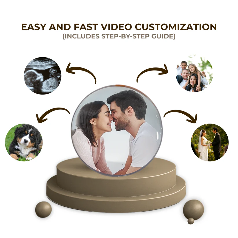 Glob LED video 360° personalizabil cu Wi‑Fi