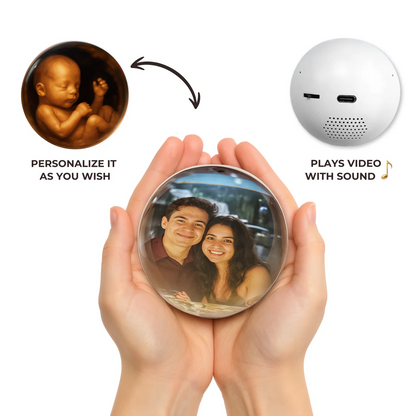 Glob LED video 360° personalizabil cu Wi‑Fi